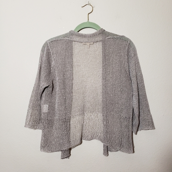 EILEEN FISHER Lagenloo Linen blend open knit coverup open wear blouse size Small - Picture 2 of 9